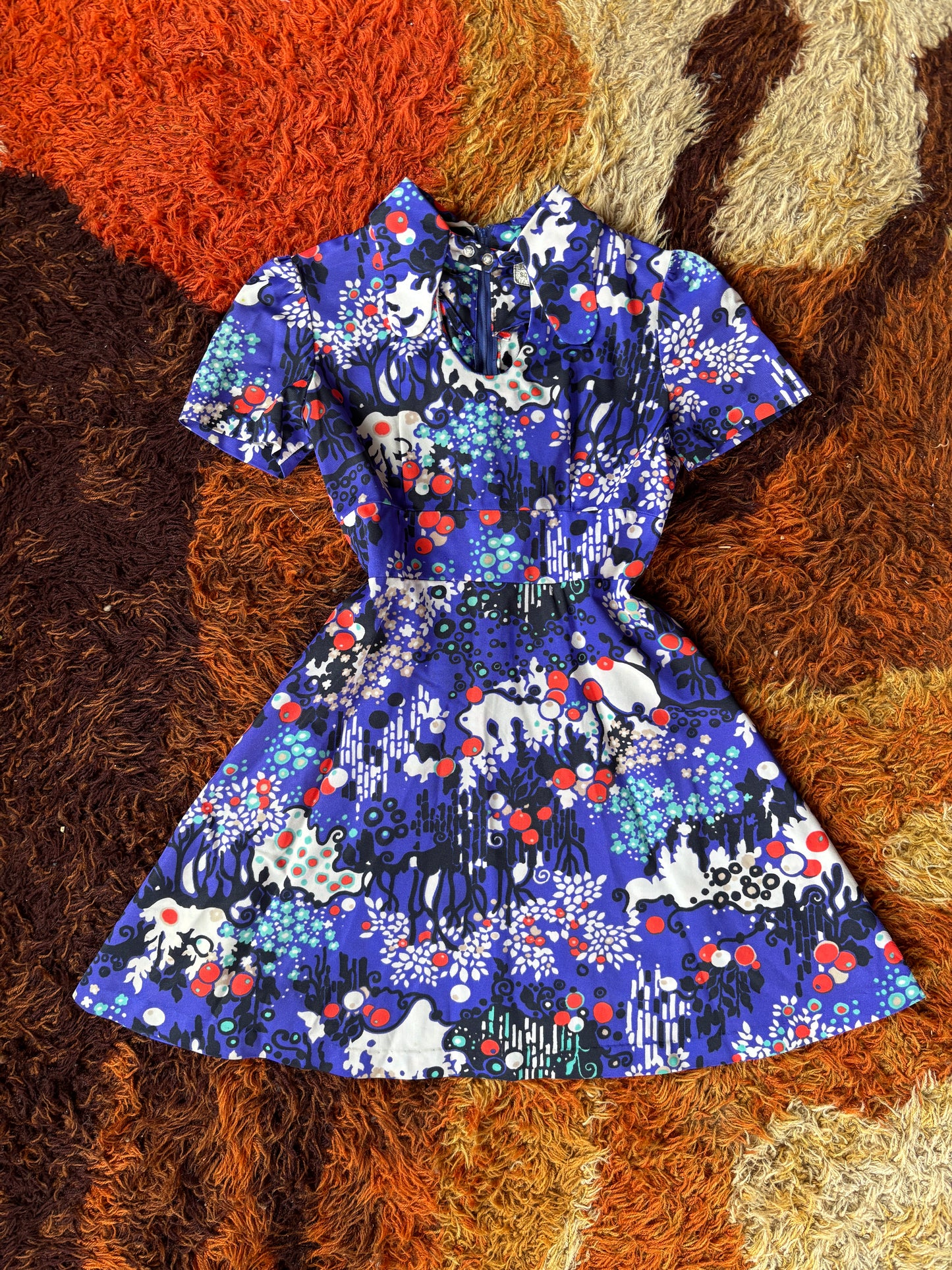 70s skater mini dress