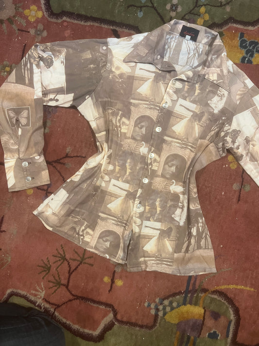 Ethereal 70s photo print top