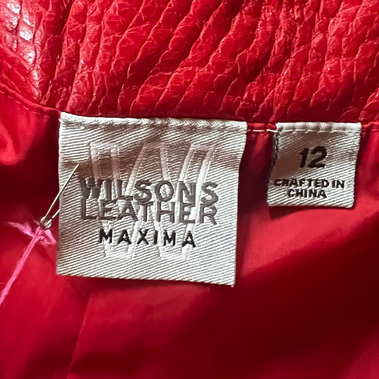 Wilson’s red leather cut out pants