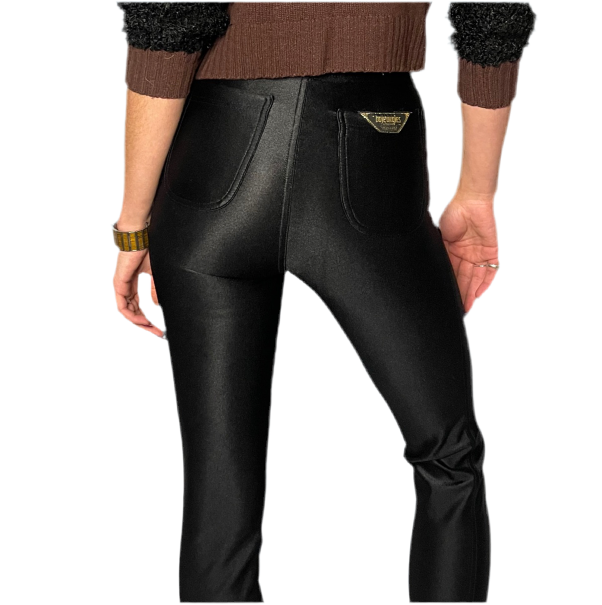 Black nylon disco pants