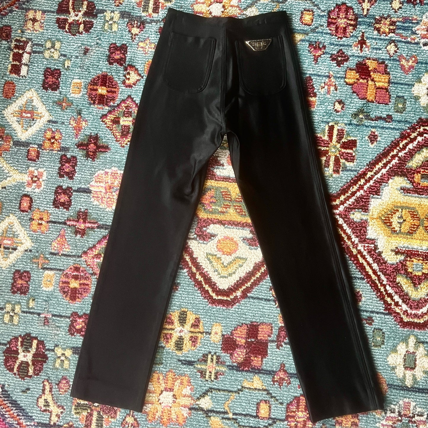 Black nylon disco pants